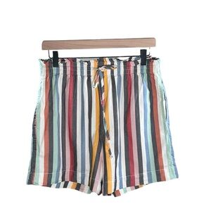 Madewell Stripped Paper Bag Shorts with Front Tie SZ M